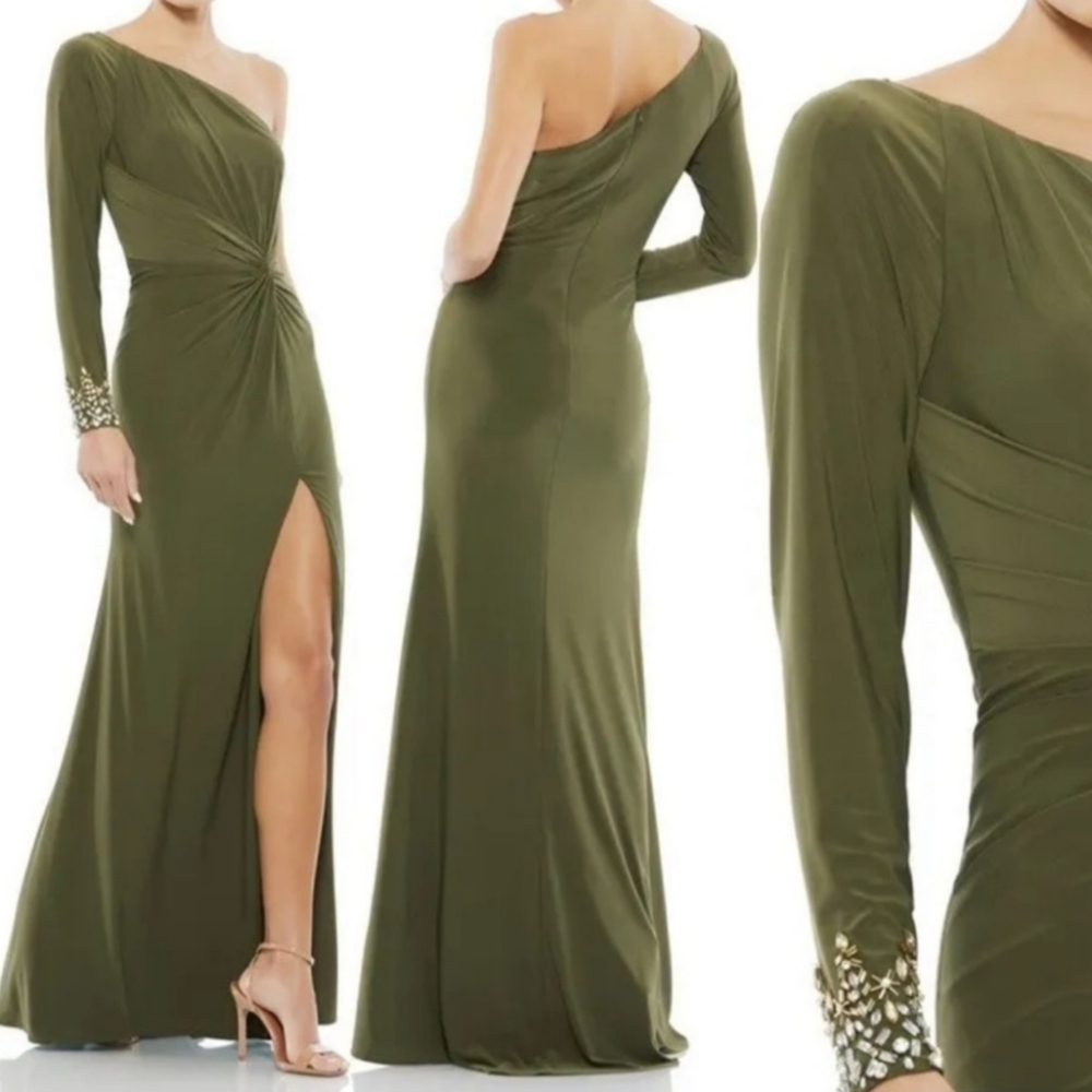 Mac Duggal sz 12 olive green